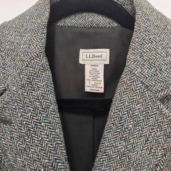 3 For 75 🥳❤️Vintage 90s LL Bean Tweed Wool Blazer – Petite Small – EUC - Picture 4 of 7